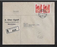 1937 HEIMAT THURGAU ► Chargé Geschäfts-Brief A.Etter-Egloff Teigwarenfabrik AG Weinfelden Nach Frauenfeld - Storia Postale