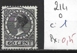 PAYS-BAS 214 Oblitéré Côte 1 € - Used Stamps