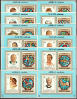 Ajman 1971, Personalities, Zodiac, Napoleon, Scout, Churchill, Kennedy, Schweitzer, 12Blocks - Sir Winston Churchill
