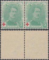 Belgique 1914 - Timbres Neufs. COB Nr.: 129 .A Paire  Dont 1 Avec Variété................... (EB) AR-02057 - 1914-1915 Croce Rossa