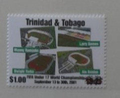 TRINITE TOBAGO TRINIDAD 2001 SCARCE OVERPRINT STADIUM  MNH** FOOTBALL FUSSBALL SOCCER CALCIO FOOT FUTBOL VOETBAL FUTEBOL - Unused Stamps