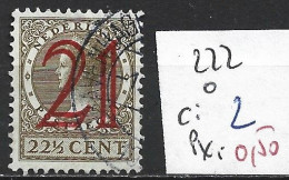 PAYS-BAS 222 Oblitéré Côte 2 € - Used Stamps