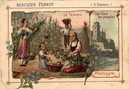 CHROMO BISCUITS PERNOT ALLEMAGNE RECOLTE DU HOUBLON - Pernot