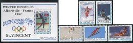 OLI1 San Vicente Saint Vincent  Nº 1447/51 + HB 155  1992   MNH - St.Vincent (1979-...)