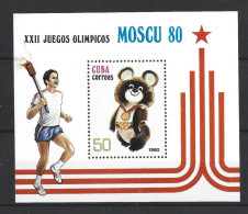 Cuba 1980 Ol. Games Moscow S/S  Y.T. BF 60 ** - Hojas Y Bloques
