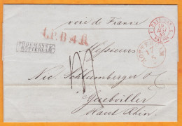 1843 - Lettre Pliée En Français De Rotterdam, Pays Bas Vers Guebwiller, Alsace, Haut Rhin, France - Entrée Valenciennes - ...-1852 Precursori