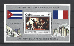 Cuba 1989 French Revolution Bicentenary S/S  Y.T. BF 115 ** - Blocchi & Foglietti