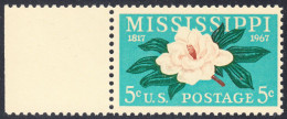 !a! USA Sc# 1337 MNH SINGLE W/ Left Margin - Mississippi - Nuovi