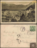 Postcard Vaduz Panorama-Ansicht 1928   Mischfrankatur U. Div. Stempel Rückseitig - Liechtenstein