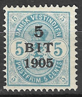DANISH WEST INDIA..1905..Michel # 39...MLH. - Dinamarca (Antillas)