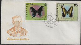 Cuba FDC Sc._1728, 1732.   Butterflies 1972. Juan Cristóbal Gundlach.  FDC Cancellation On FDC Envelope - FDC