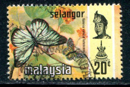 SELANGOR- Y&T N°99- Oblitéré (papillons) - Selangor