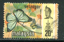 SELANGOR- Y&T N°99- Oblitéré (papillons) - Selangor