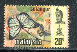 SELANGOR- Y&T N°99- Oblitéré (papillons) - Selangor