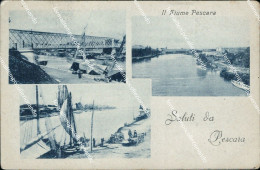 Cn158 Cartolina Saluti Da Pescara Il Fiume Pescara 1920 Abruzzo - Pescara