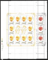 Romania 1998, Scott 4255-58, MNH, Original 4 Uncut Sheets, Flowers - Unused Stamps