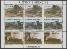 Santo Tomás Y Príncipe 890/92 MP 3 Series 1987 Locomotoras Tren Train MNH - Sao Tome Et Principe