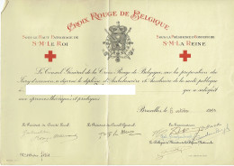 Croix Rouge De Belgique. Diplôme Ambulancière Et Auxillaire De Santé Publique. 1953. - Croce Rossa