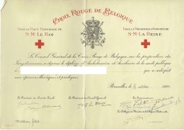 Croix Rouge De Belgique. Diplôme Ambulancière Et Auxillaire De Santé Publique. 1953. - Red Cross