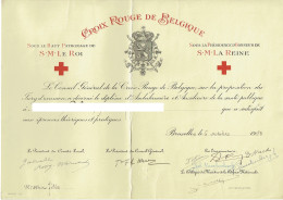 Croix Rouge De Belgique. Diplôme Ambulancière Et Auxillaire De Santé Publique. 1953. - Rode Kruis