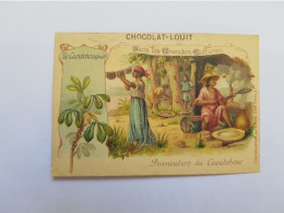 CHROMO PUBLICITAIRE CHOCOLAT LOUIT " Le Caoutchouquier " - Louit