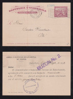 Guatemala 1933 Stationery Postcard 50c Local QUEZALTGO  BUZON 2 Postmark + Private Imprint - Guatemala