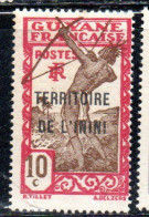 GUYANE FRANCAISE TERRITOIRE DE L'ININI OVERPRINTED SURCHARGE 1932 1940 CARIB ARCHER 10c MNH - Ungebraucht
