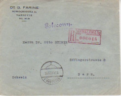 POLAND. 1929/Warszawa, Registered-envelope/mixed-franking. - Storia Postale