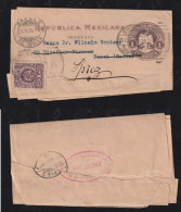 Mexiko Mexico 1905 Uprated Stationery Wrapper TORREON X SPIEZ Switzerland - Mexico