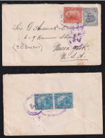 Nicaragua 1916 Uprated Overprint Stationery Envelope LEON X NEW YORK USA - Nicaragua