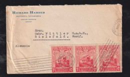 Nicaragua 1938 Cover MANAGUA X BIELEFELD Germany 3x 7½ Railway Stamp - Nicaragua