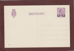 DANEMARK - Entier Postal Neuf - 1920/1930 - Carte Postal . Réf. 80-H - Christian X - 12/15. Violet - 2 Scan - Entiers Postaux