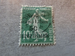 Semeuse Fond Plein - Syrie Grand Liban - 50c.s.10 Centièmes - Yt 107 - Vert - Oblitéré - Année 1924 - - Used Stamps