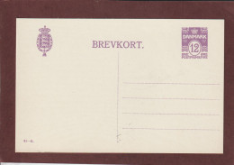 DANEMARK - Entier Postal Neuf - 1920/1930 - Carte Postal . Réf. 81-H - 12 Violet - 2 Scan - Postal Stationery