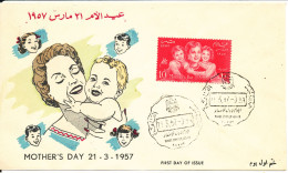 Egypt FDC 21-3-1957 Mother's Day With Nice Cachet - Lettres & Documents