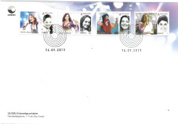 Norge Norway 2011 Norwegian Popular Music (III): Singers. Mi 1761-1764  FDC - Storia Postale