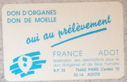 Petit Calendrier Poche 1991 France Adot Don D'organes Don De Moelle Paris - Format Carte Bleue - Petit Format : 1991-00