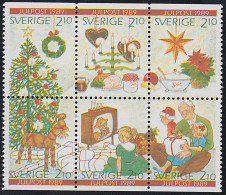Suecia 1554/59 Fiesta De Navidad  Bloque 6 Sellos Nuevos Sin Fijasellos MNH - Andere & Zonder Classificatie