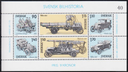 Suecia Sweden HB 8 1980 Historia Del Automóvil Sueco MNH - Sonstige & Ohne Zuordnung