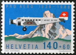 TRA2 Suiza Switzerland A-49  1988  50º Aniv. De La Fundación Pro-aéreo Sorteo  - Andere & Zonder Classificatie