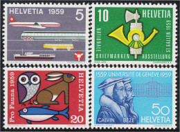 Suiza Switzerland 621/24 1959 Transporte Fauna Universidad De Génova MNH - Altri & Non Classificati