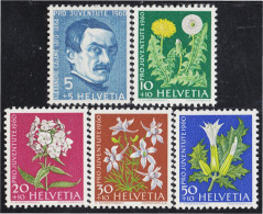 Suiza Switzerland 668/72 1960 Alexandre Calame Flores Flowers MNH - Autres & Non Classés