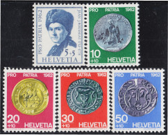 Suiza Switzerland 693/97 1962 J.J Rousseau Monedas Antiguas MNH - Autres & Non Classés