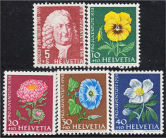 Suiza Switzerland 616/20 1958 Flores Flowers MNH - Autres & Non Classés