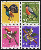 Suiza Switzerland 824/27 1968 Para La Juventud Aves Pájaros Birds MNH - Andere & Zonder Classificatie