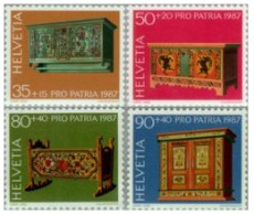 Suiza - 1276/79 - 1987 Por La Patria Tesoros De Musoes Suizos Muebles Rústicos - Otros & Sin Clasificación