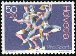 DEP7/S  Suiza Switzerland  Nº 1243   1986 Sorteo Por El Deporte Gimnastas Lujo - Altri & Non Classificati