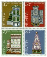 Suiza - 1201/04 - 1984 Por La Patria Joyas De Museos Suizos Estufas De Azulejo - Autres & Non Classés