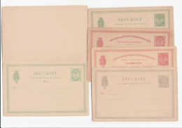 Collection 5 Diff 1890s X Denmark POSTAL  STATIONERY CARDS  Cover Stamps - Enteros Postales