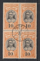 OCEANIE - 1916 - N°YT. 43 - Tahitienne 10 Sur 15c Orange - Bloc De 4 - Oblitéré / Used - Gebraucht